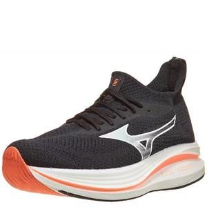 NEW MIZUNO men's neo zen sneakers in black fiery coral